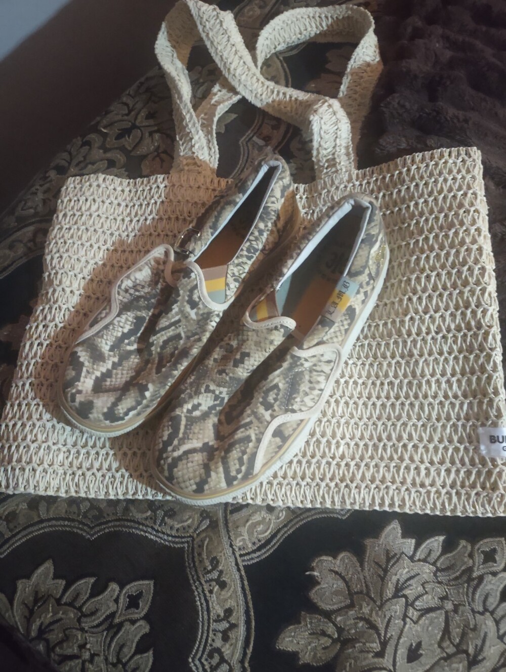 L.A.M.B. Slip-On Women’s Sneakers in Snake Print - Neutral Size 11